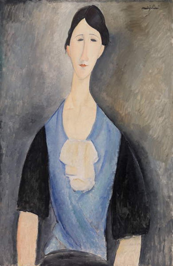 Detail of Woman in Blue by Amedeo Modigliani