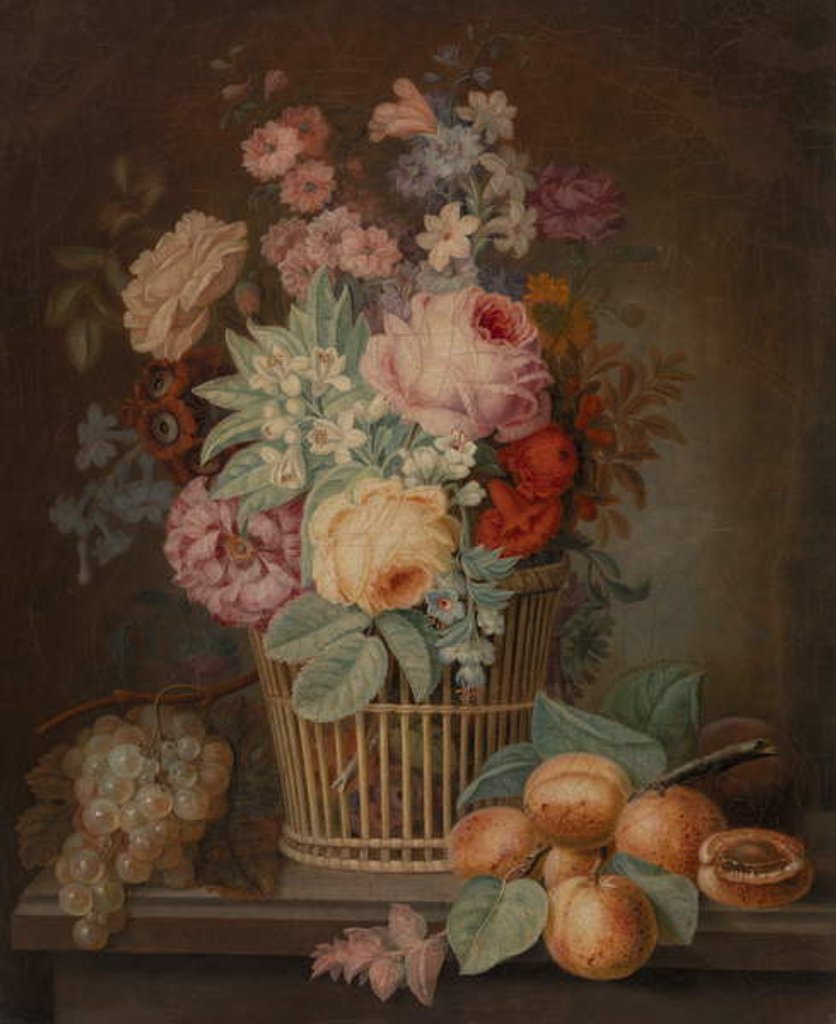 Detail of Still Life with Flowers in a Basket by French School