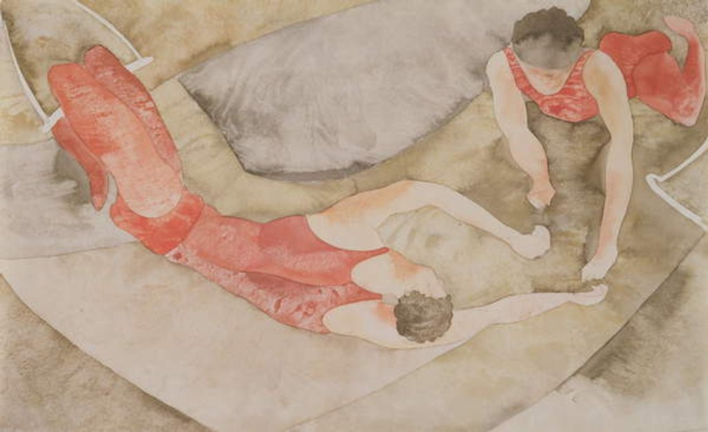 Detail of Two Trapeze Performers Red, 1916 by Charles Demuth