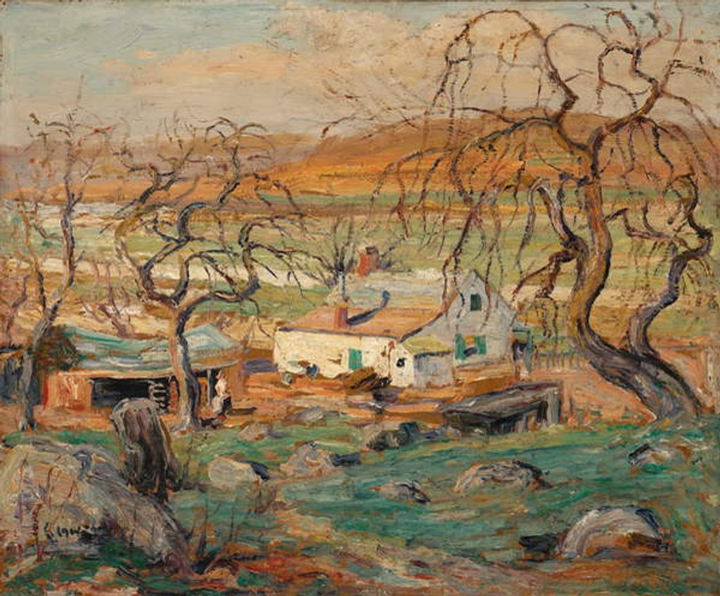Detail of Landscape with Gnarled Trees by Ernest Lawson