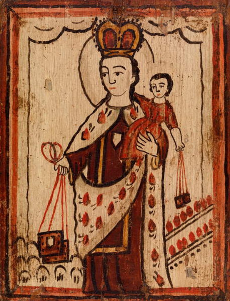 Detail of Our Lady of Mount Carmel, c. 1830 by Jose Rafael Aragon