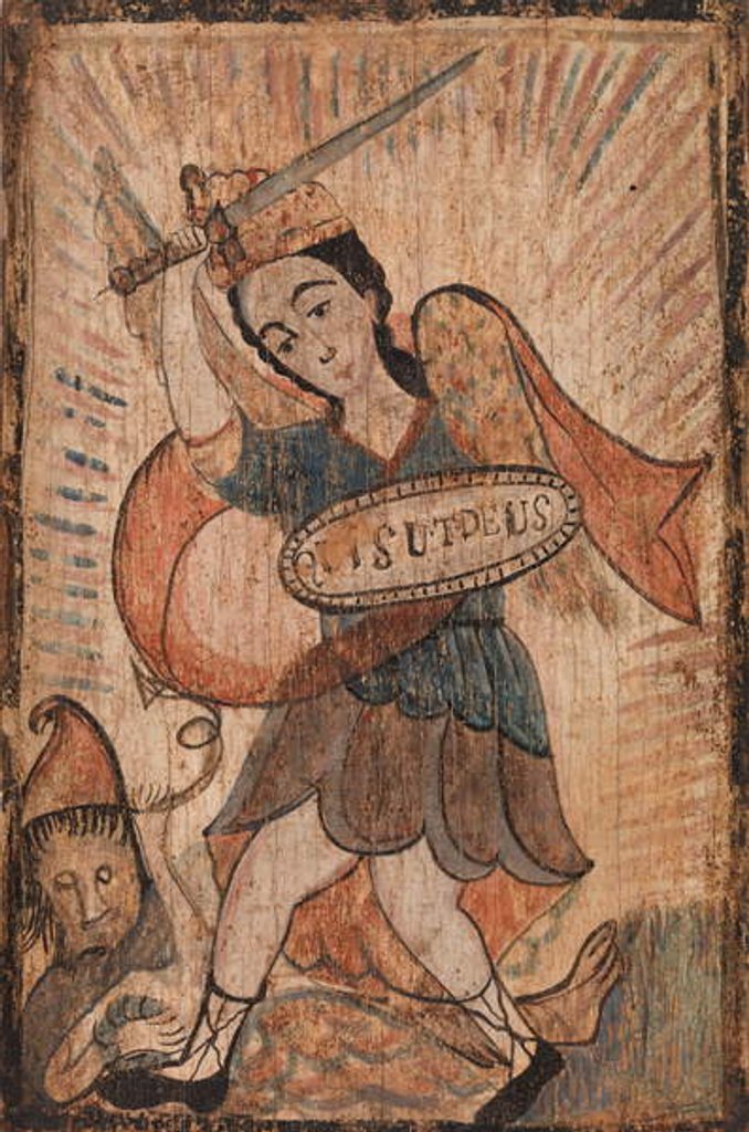 Detail of Saint Michael, c. 1840 by Jose Rafael Aragon