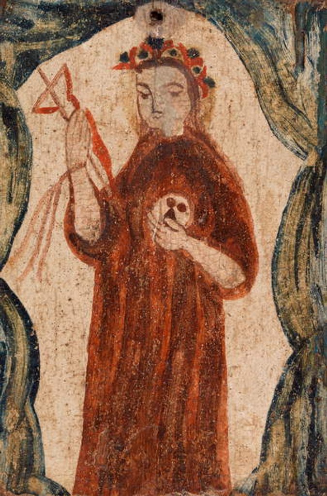 Detail of Saint with a Crucifix by School American