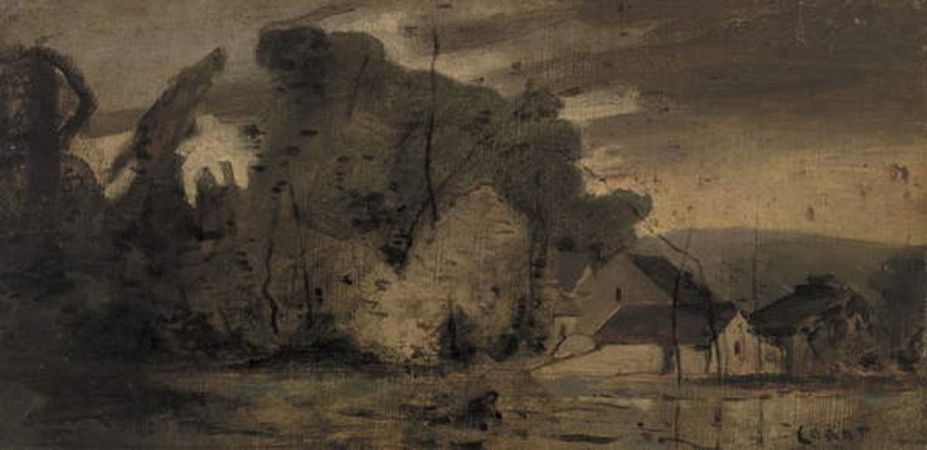 Detail of Landscape, 1796 by Jean Baptiste Camille Corot
