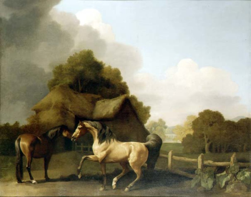 Detail of A Roan Stallion and a Bay Mare, 1769 by George Stubbs