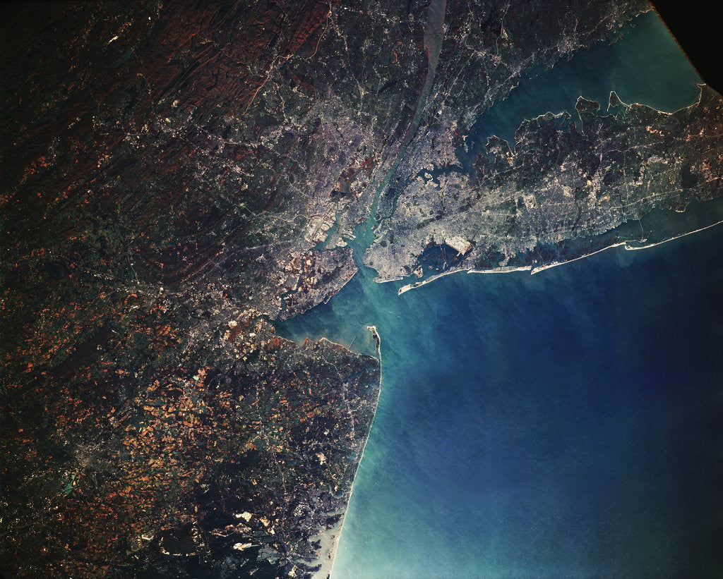 Detail of Orbital View of New York City and Long Island by Corbis