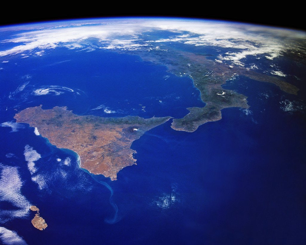 Detail of Sicily and Lower Italy from Space Shuttle Columbia by Corbis