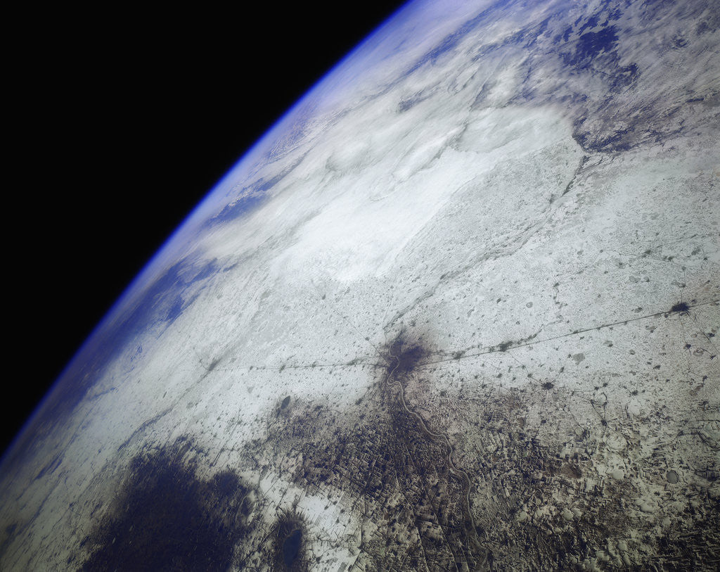 Detail of Trans-Siberian Railway from Space by Anonymous