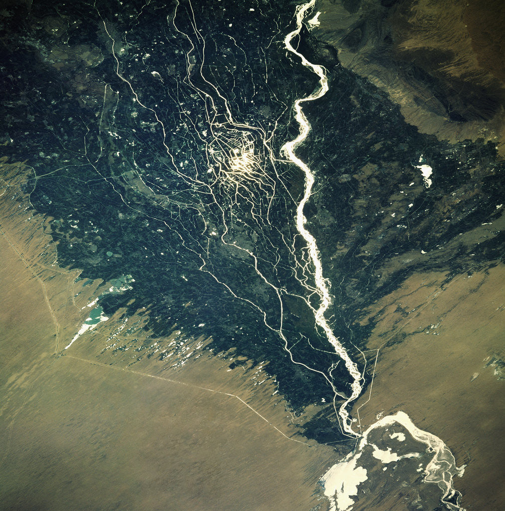 Detail of River and Cotton Fields Seen From Space by Anonymous