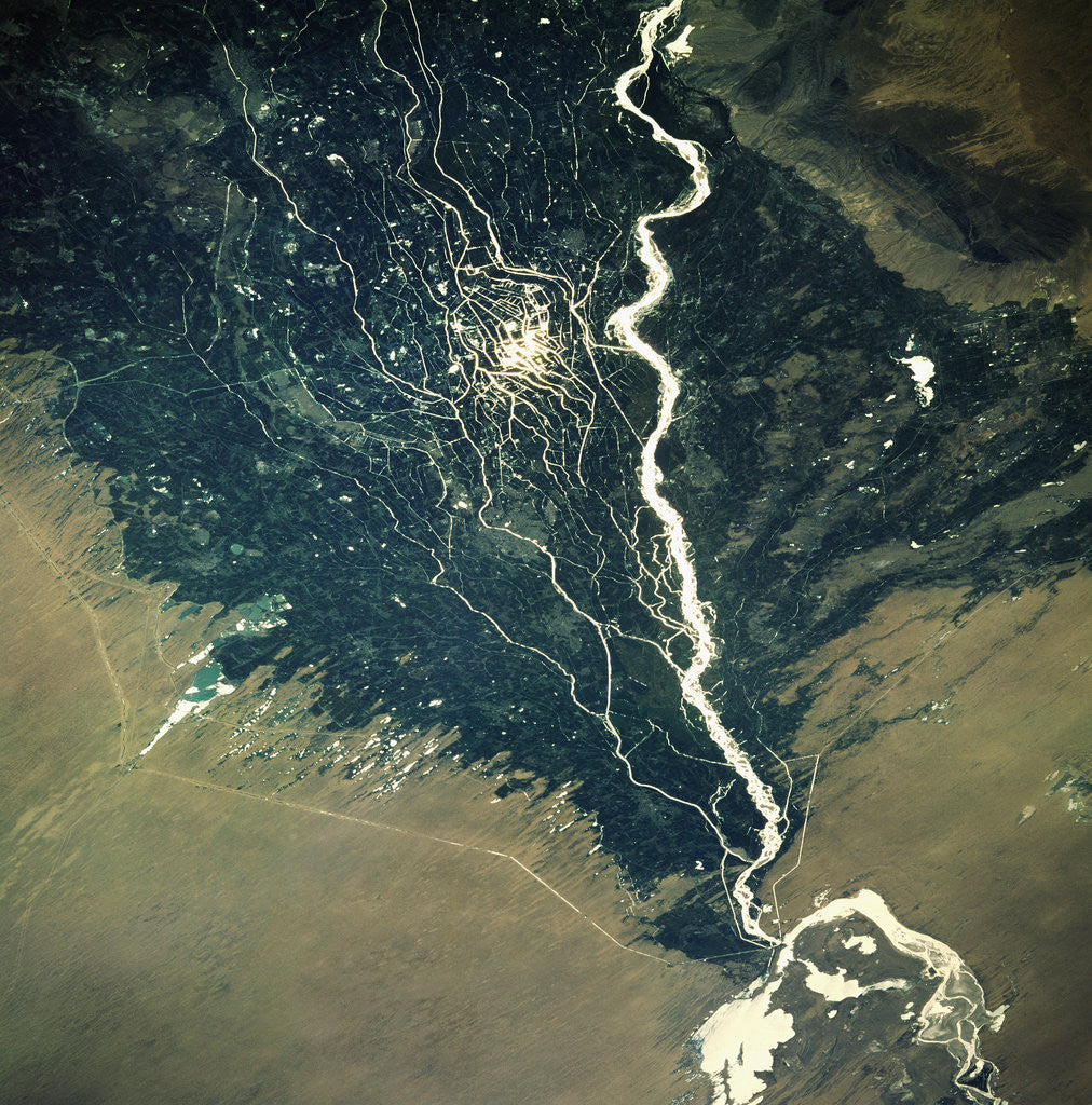 Detail of River and Cotton Fields Seen From Space by Corbis