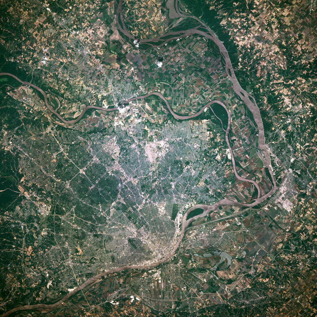 Detail of St. Louis and the Mississippi River by Anonymous