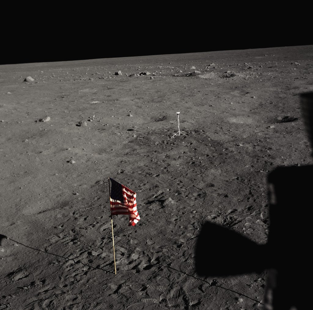 Detail of American Flag on the Moon by Anonymous