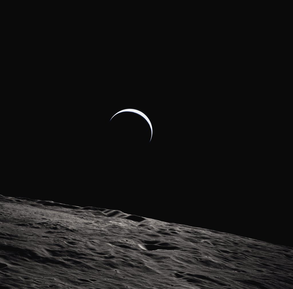 Detail of Earth Rising Above the Moon by Anonymous