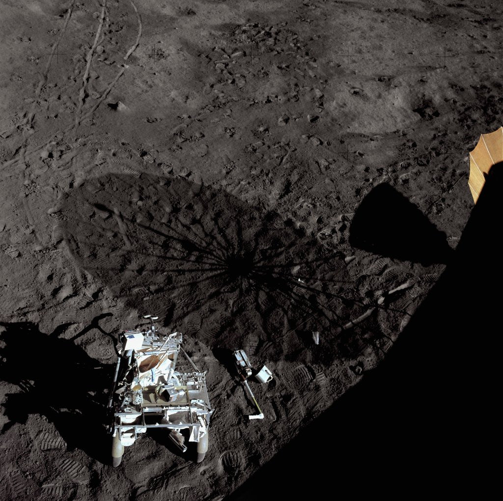 Detail of Cart and Antenna Shadow on the Moon by Anonymous