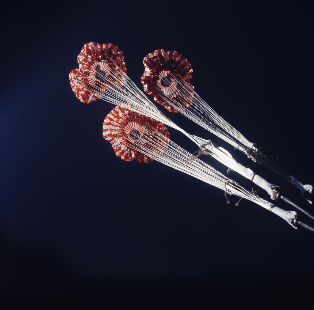 Detail of Spacecraft Parachuting Back to Earth by Anonymous