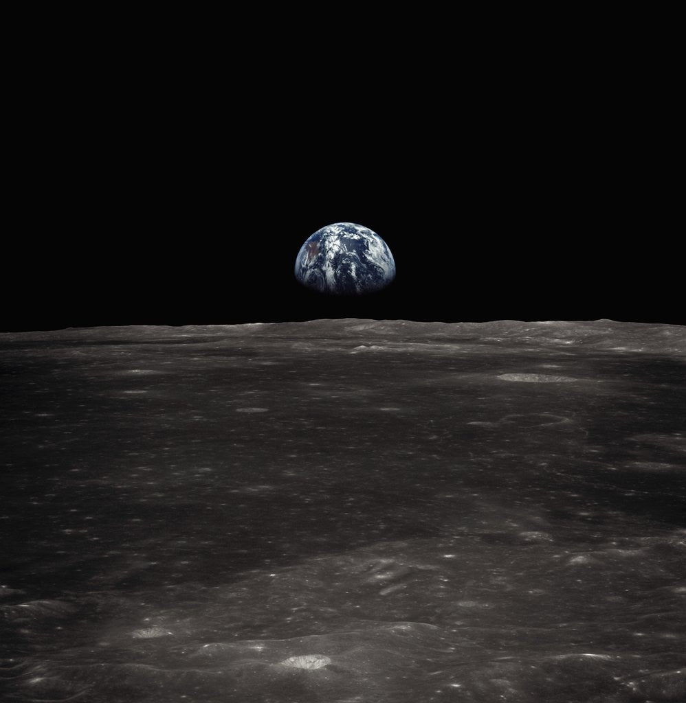 Detail of Earth Rising Above the Moon by Corbis