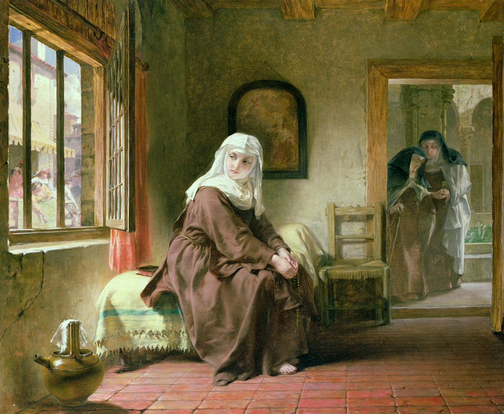 Detail of The Novice by Alfred W. Elmore