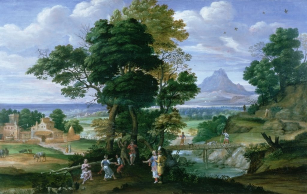 Detail of Landscape with People, early 17th century by Giovanni Battista Viola
