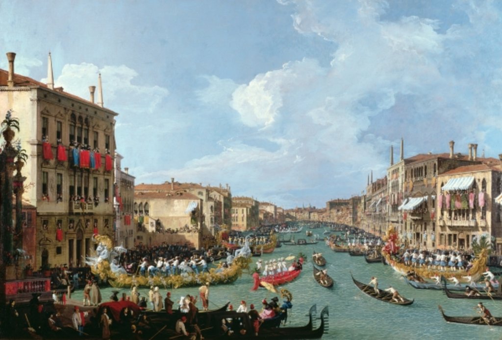 Detail of Regatta on the Grand Canal by Canaletto