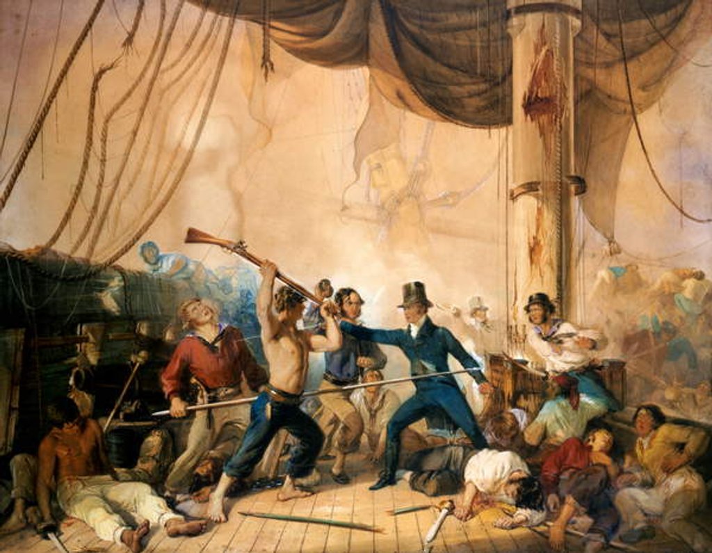 Detail of The Melee on the deck of the Chesapeake, 1813 by Unknown Artist