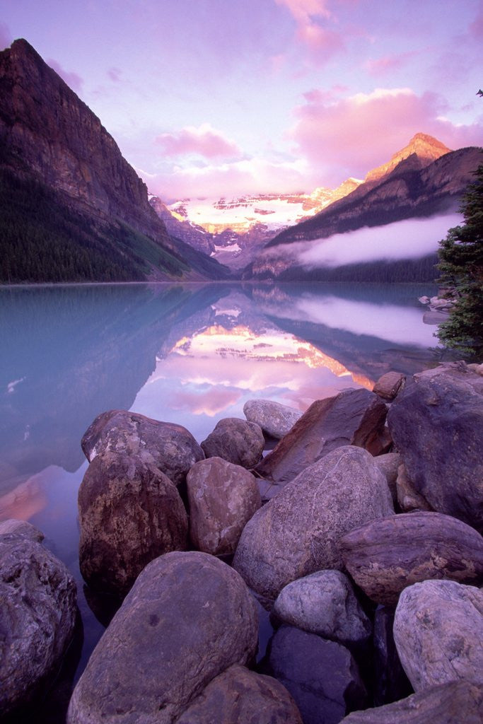 Detail of Morning Sky Reflecting In Lake Louise by Anonymous