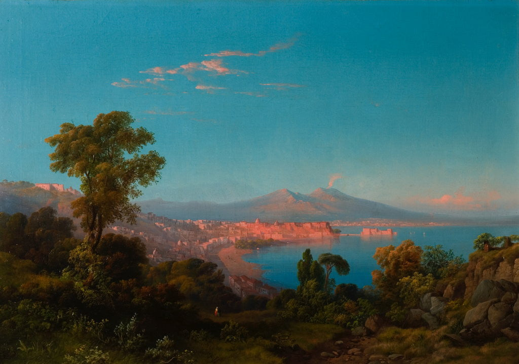 Detail of View of the Bay of Naples by Consalve Carelli