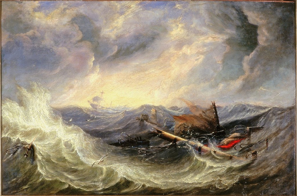 Detail of Seascape with Wreckage by John Wilson Carmichael
