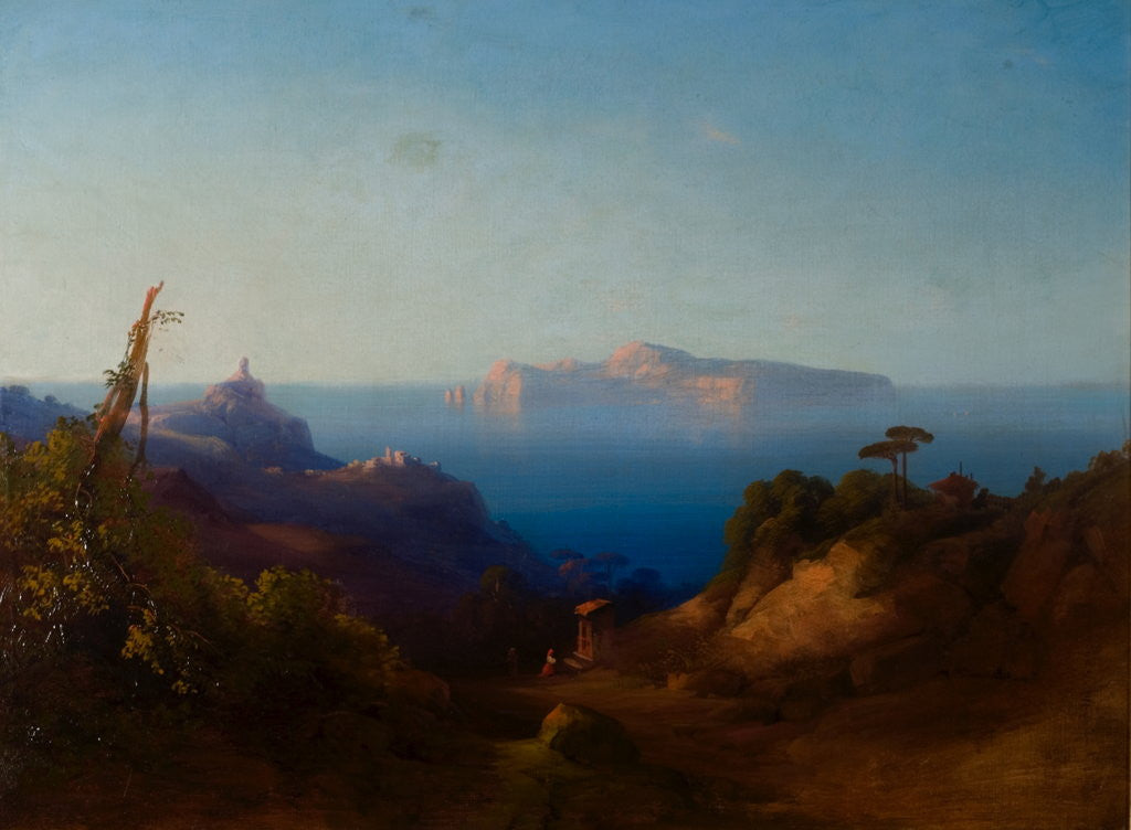 Detail of View of Capri by Consalve Carelli