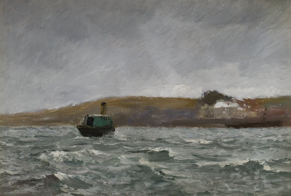 Detail of Seascape with Tug by Charles Napier Hemy