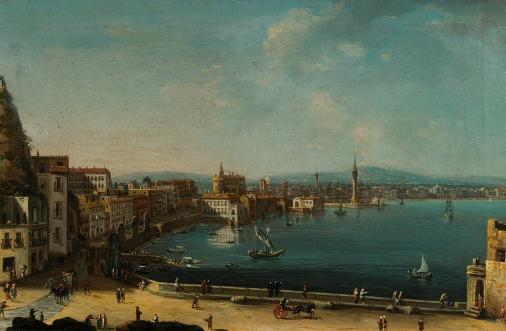 Detail of A Harbour in Italy (St Lucia) by Pietro Antoniani