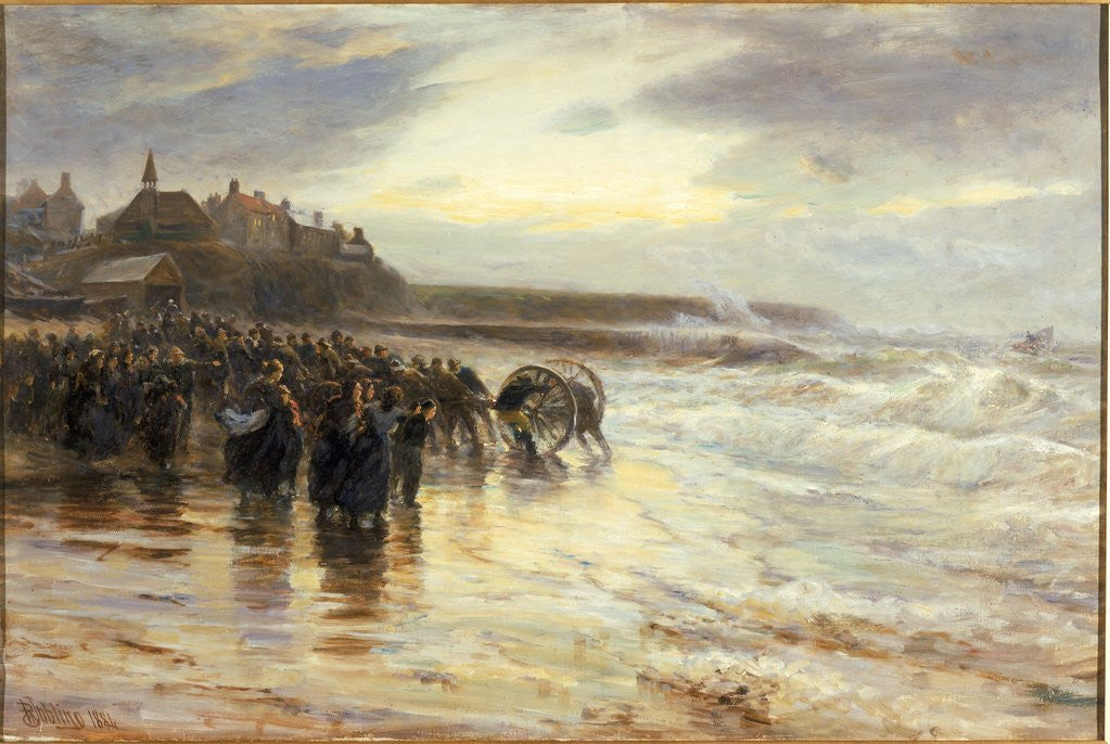 Detail of The Lifeboat Off by Robert Jobling