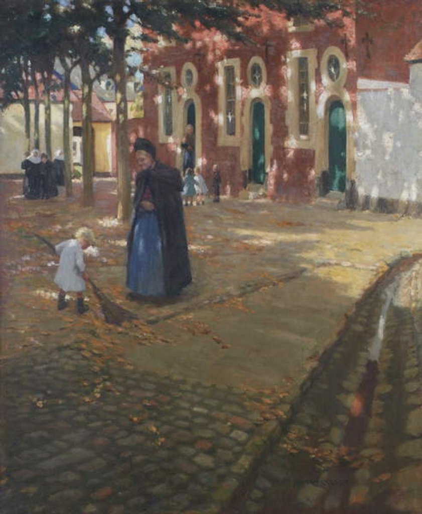 Detail of Sunshine in the Beguinage by Norman Garstin