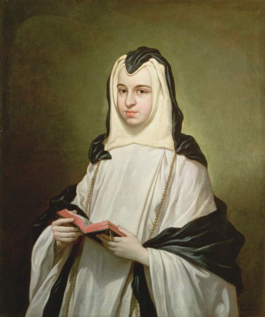 Detail of Portrait of a nun, 1750 by Antonio Gonzalez Ruiz