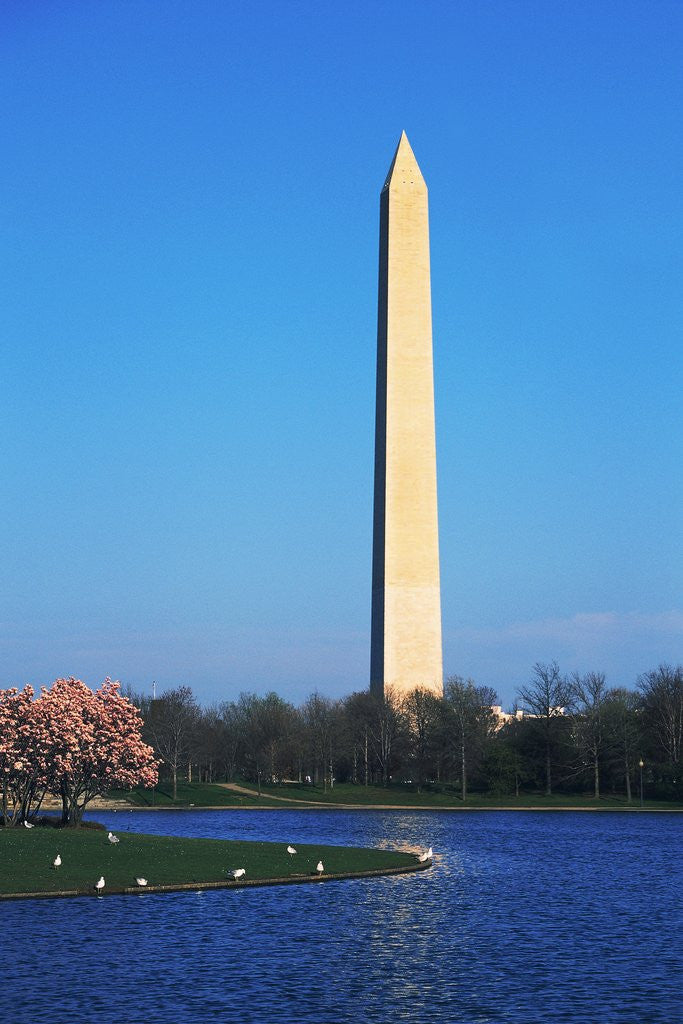 Detail of Washington Monument and Lake by Anonymous