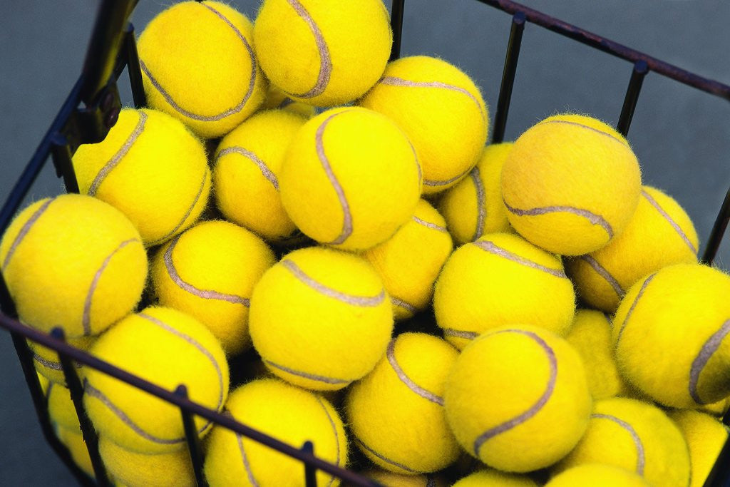 Detail of Tennis Balls in Basket by Anonymous