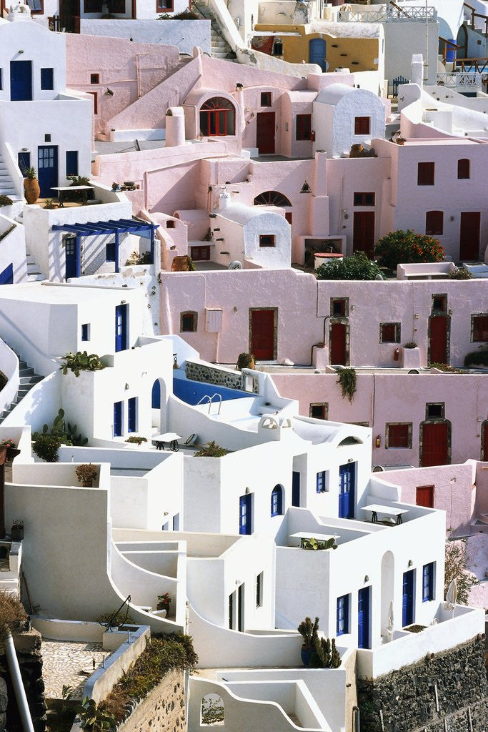 Detail of Hillside Buildings on Santorini by Anonymous