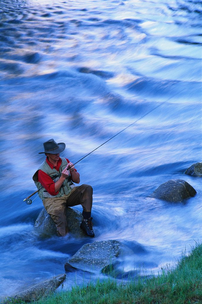 Detail of Fly Fishing on the Snake River by Anonymous
