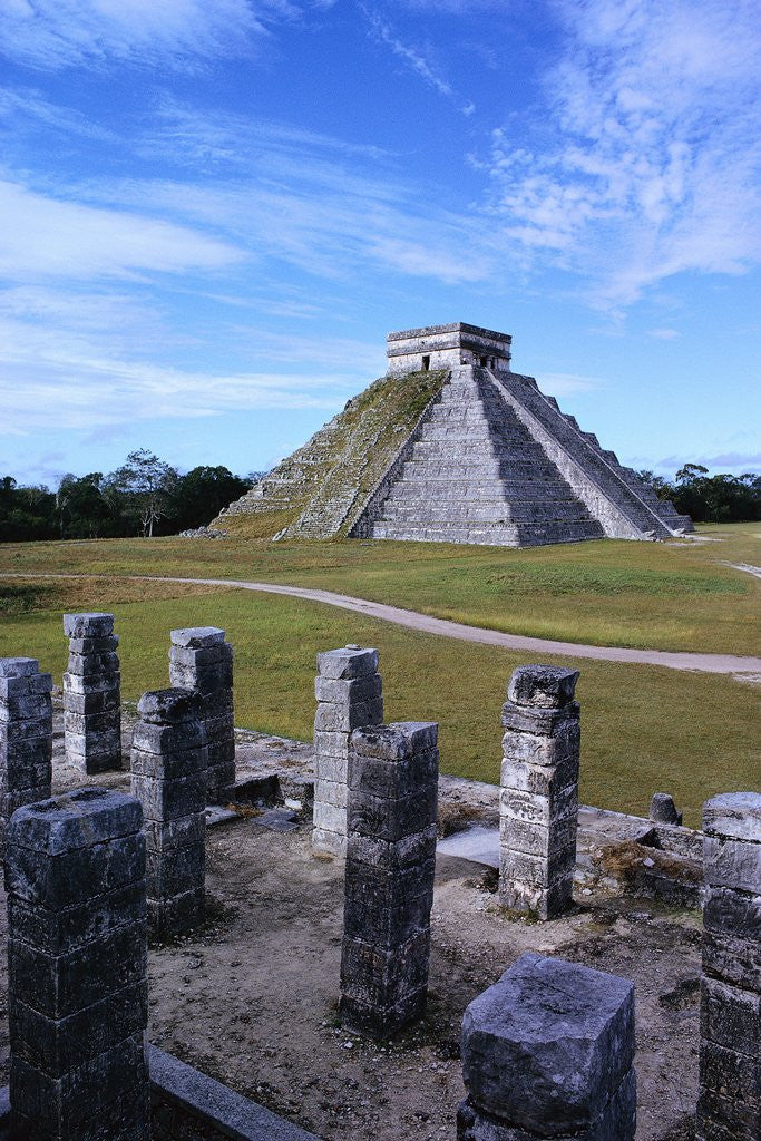 Detail of Pyramid of Kukulkan at Chichen-Itza by Anonymous