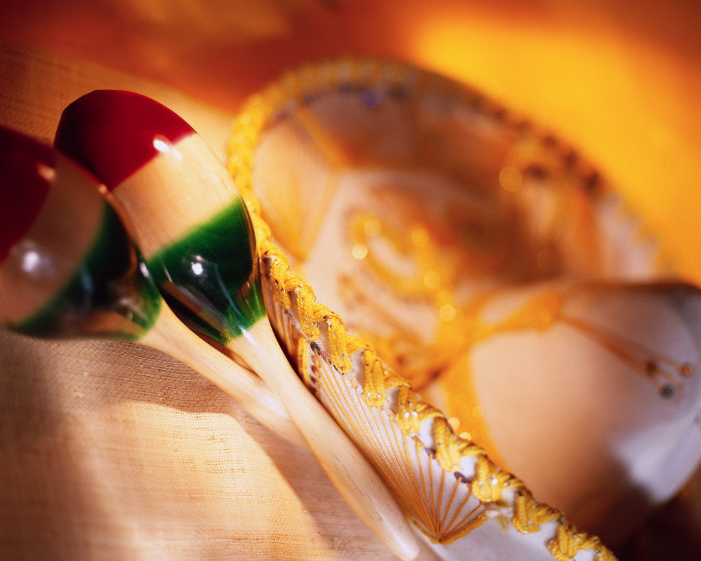 Detail of Maracas and Sombrero by Anonymous