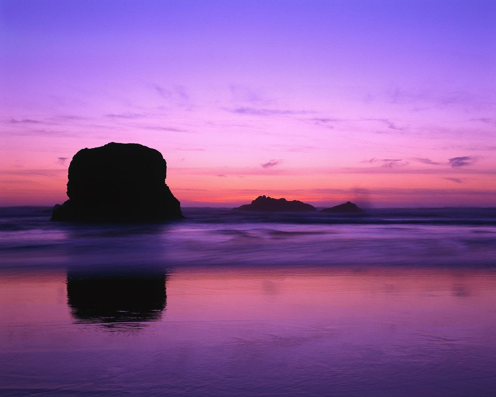 Detail of Rock Silhouetted at Twilight by Anonymous