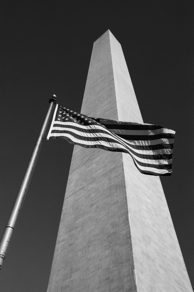 Detail of American Flags at Washington Monument by Corbis