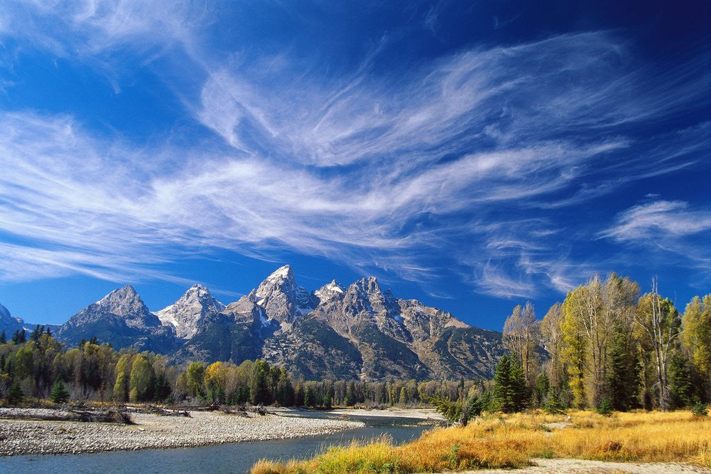 Detail of Cirrus Clouds over Teton Range and Snake River by Anonymous