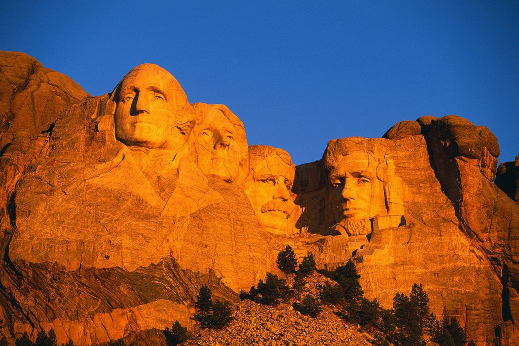 Detail of Mount Rushmore Memorial at Sunset by Anonymous