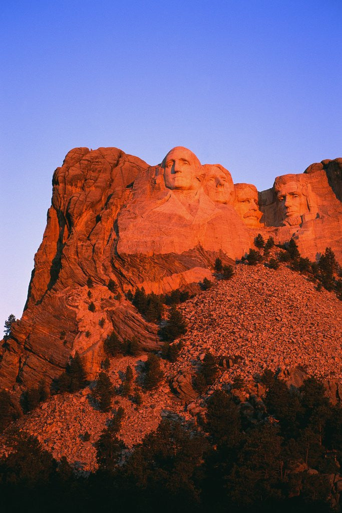 Detail of Mount Rushmore Memorial at Dusk by Anonymous