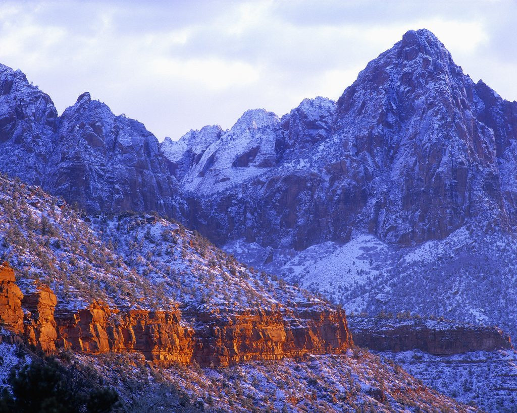 Detail of Sunset on Mountain Cliffs by Anonymous