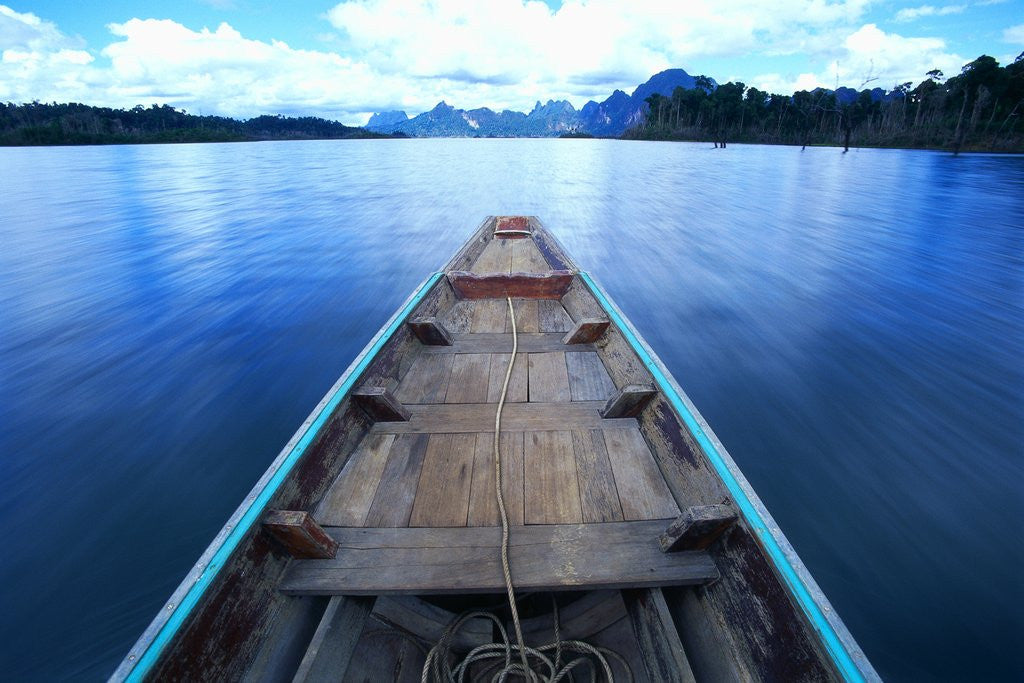 Detail of Long-tailed Boat on Chiaw-Lan Lake by Corbis