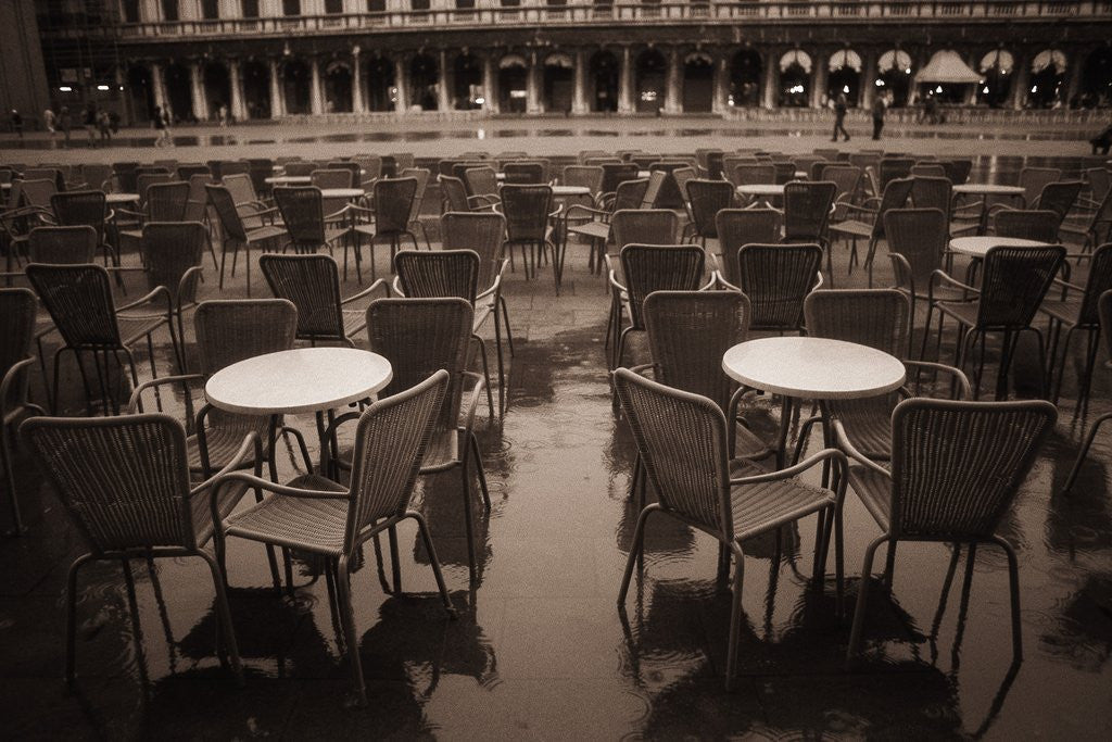 Detail of Empty Tables in Piazza San Marco by Anonymous