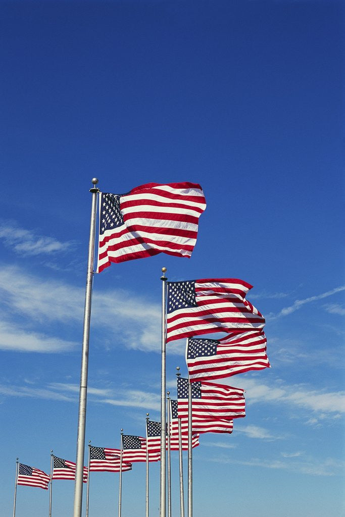 Detail of Flags at Washington Monument by Corbis