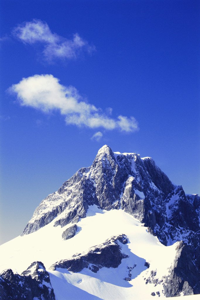Detail of Snow Covered Mountain Peak by Corbis