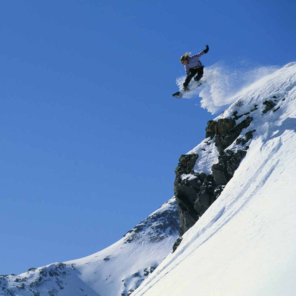 Detail of Snowboarder Performing Jump by Anonymous